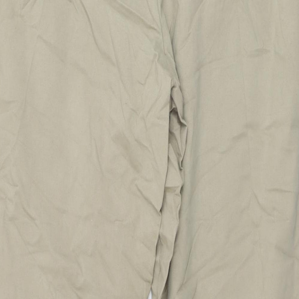 Dunnes Stores Mens Beige  Cotton Chino Trousers Size 40 in L29 in Regular Zip