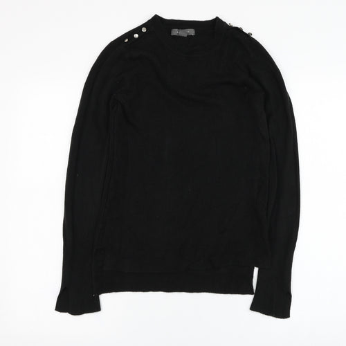 Primark Womens Black Round Neck  Acrylic Pullover Jumper Size 4