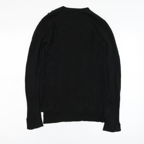 Primark Womens Black Round Neck  Acrylic Pullover Jumper Size 4