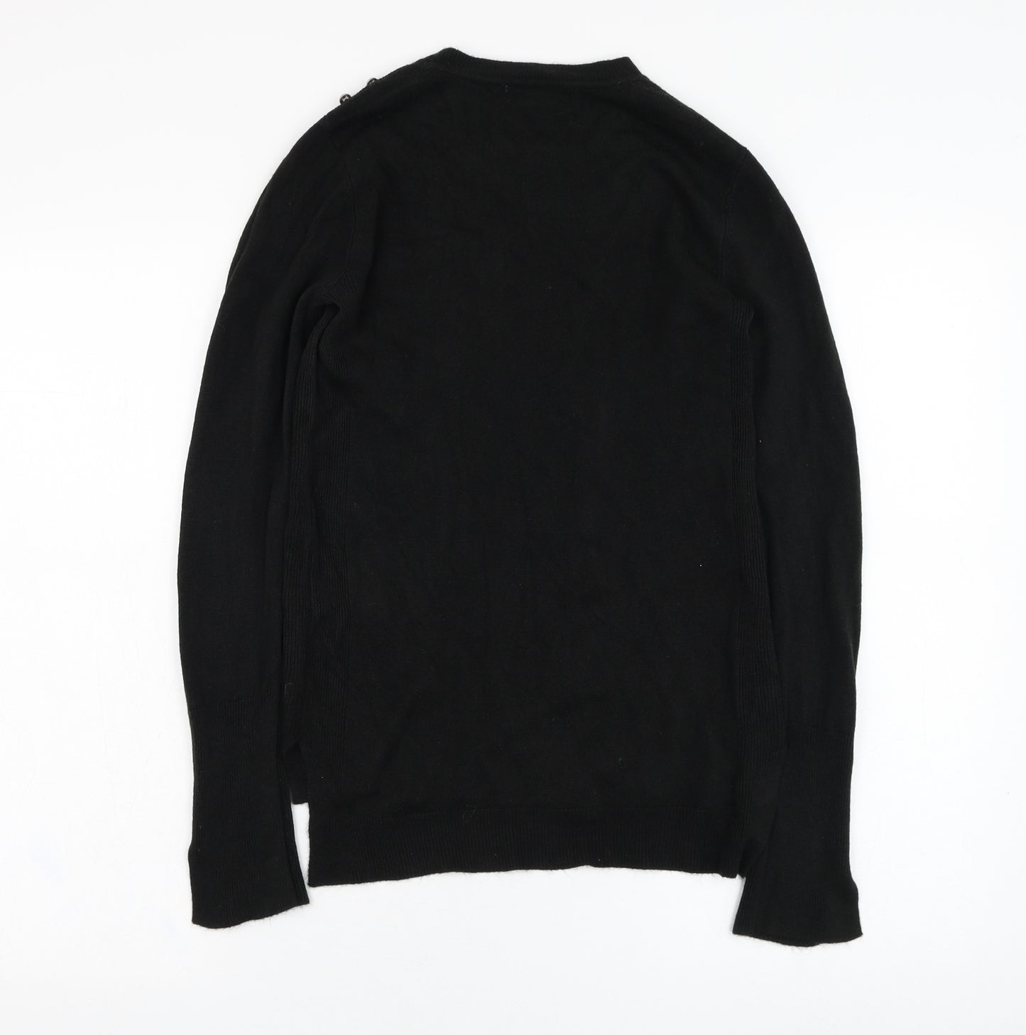 Primark Womens Black Round Neck  Acrylic Pullover Jumper Size 4