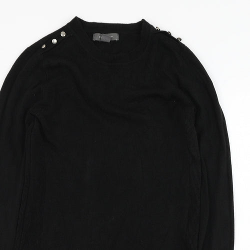 Primark Womens Black Round Neck  Acrylic Pullover Jumper Size 4