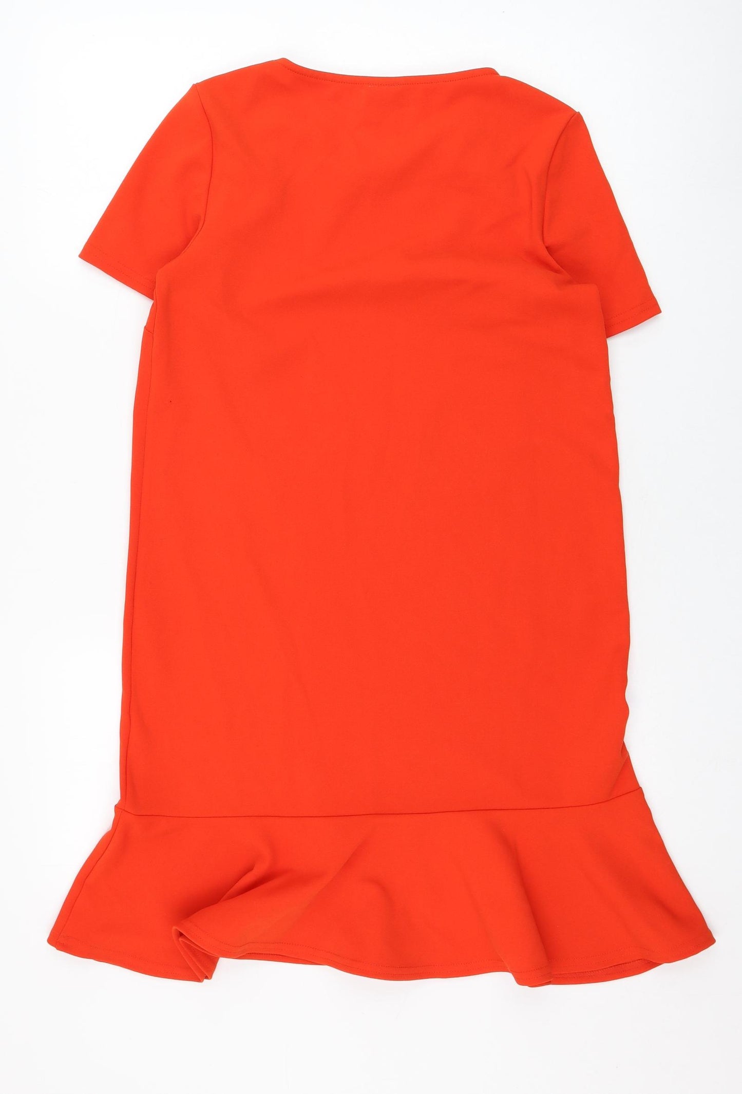 River Island Womens Orange  Polyester Shift  Size 6  Round Neck Pullover