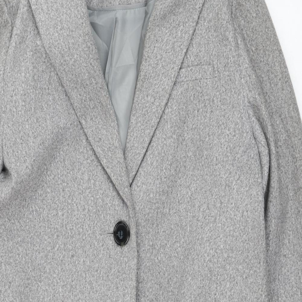 Dunnes Stores Womens Grey   Overcoat Coat Size 8  Button