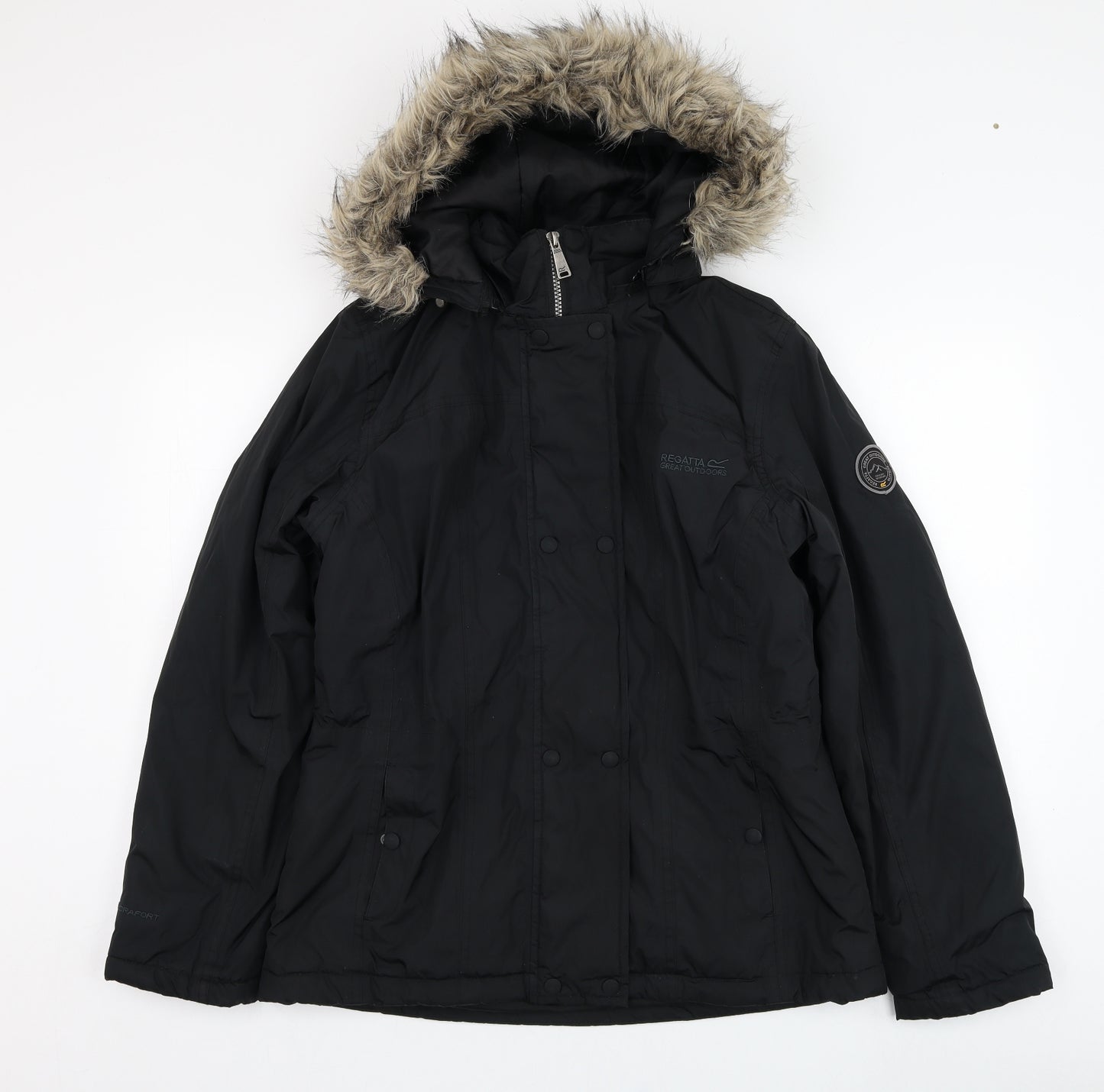 Regatta Womens Black   Rain Coat Coat Size 12  Zip