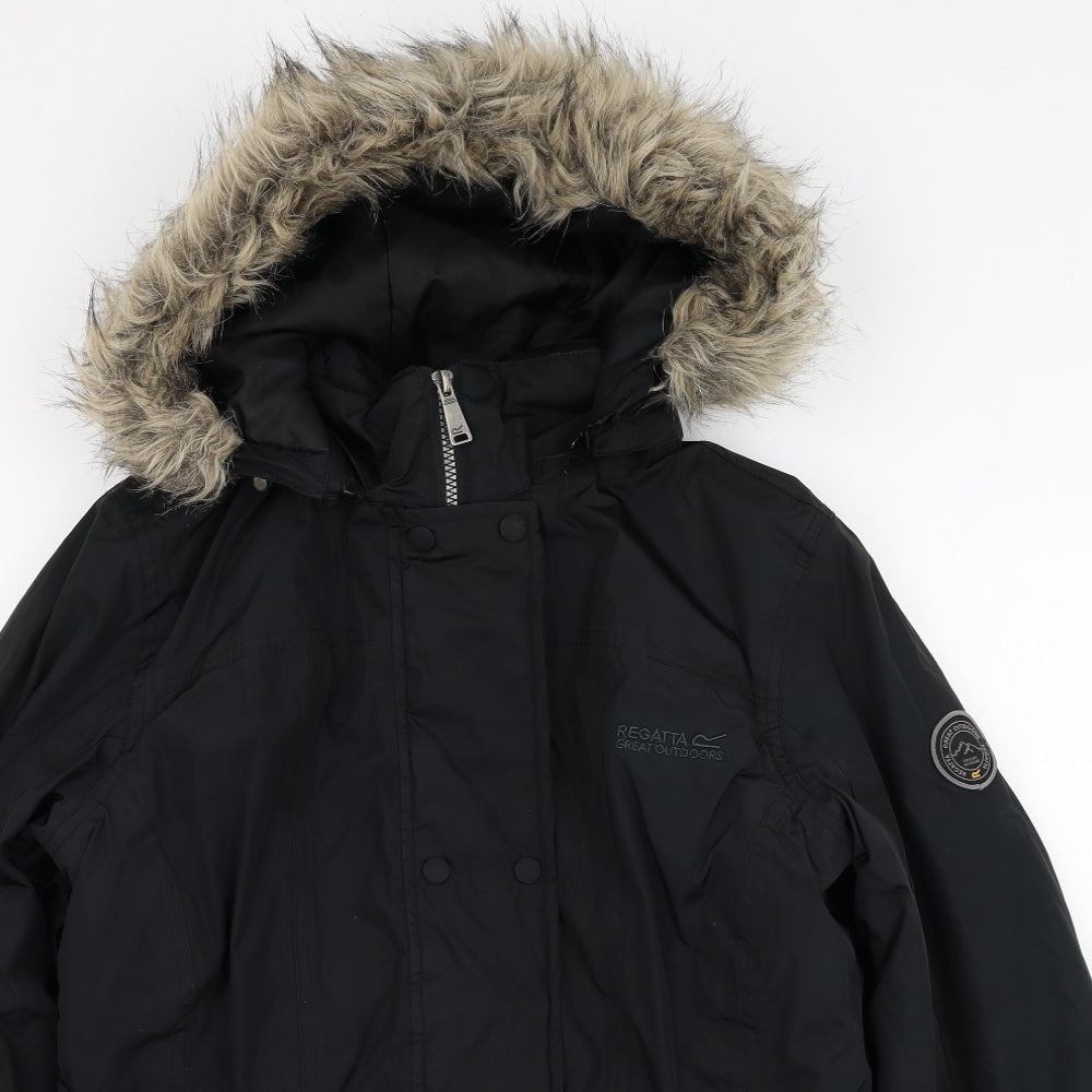 Regatta Womens Black   Rain Coat Coat Size 12  Zip