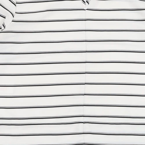 Peacocks Womens Ivory Striped Polyester Tunic T-Shirt Size 10 Round Neck