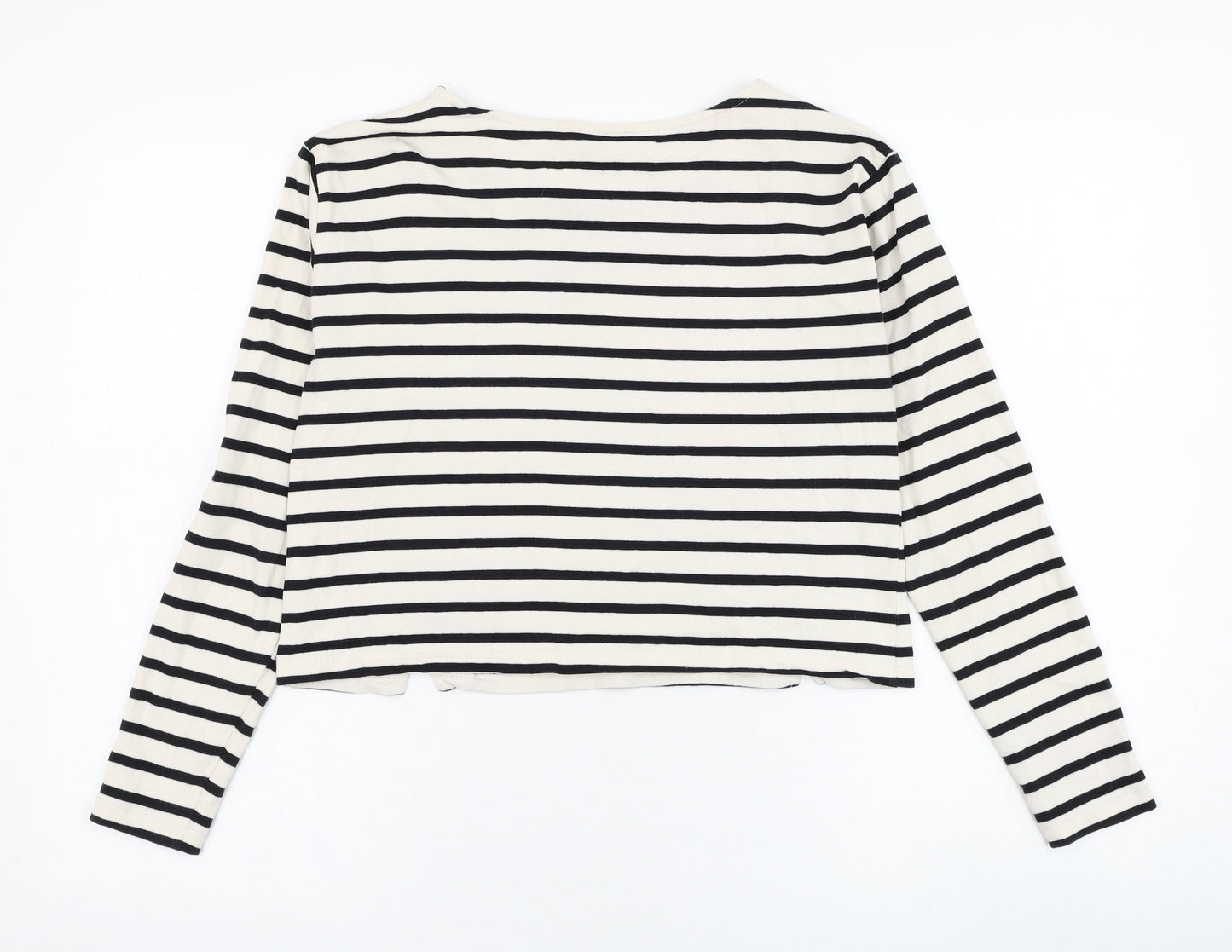 River Island Womens Ivory Striped Cotton Pullover Sweatshirt Size 6  Pullover