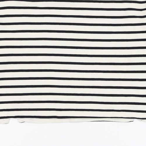 River Island Womens Ivory Striped Cotton Pullover Sweatshirt Size 6  Pullover