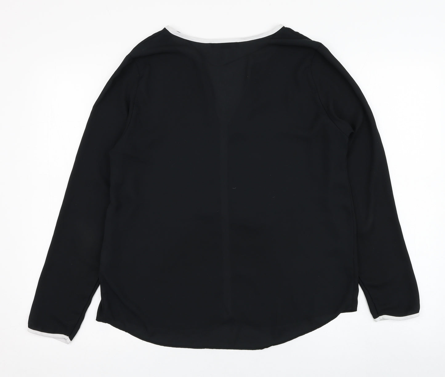 Atmosphere Womens Black  Polyester Basic Blouse Size 12 V-Neck