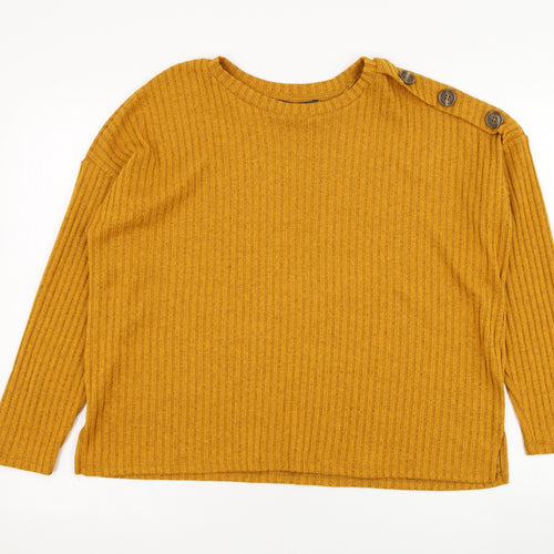 Primark Womens Yellow  Polyester Pullover Sweatshirt Size 12  Pullover