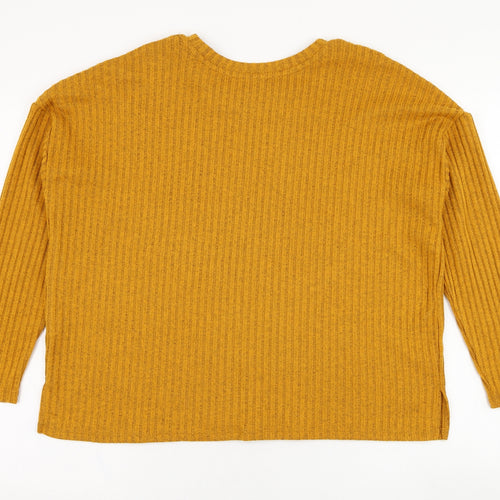 Primark Womens Yellow  Polyester Pullover Sweatshirt Size 12  Pullover