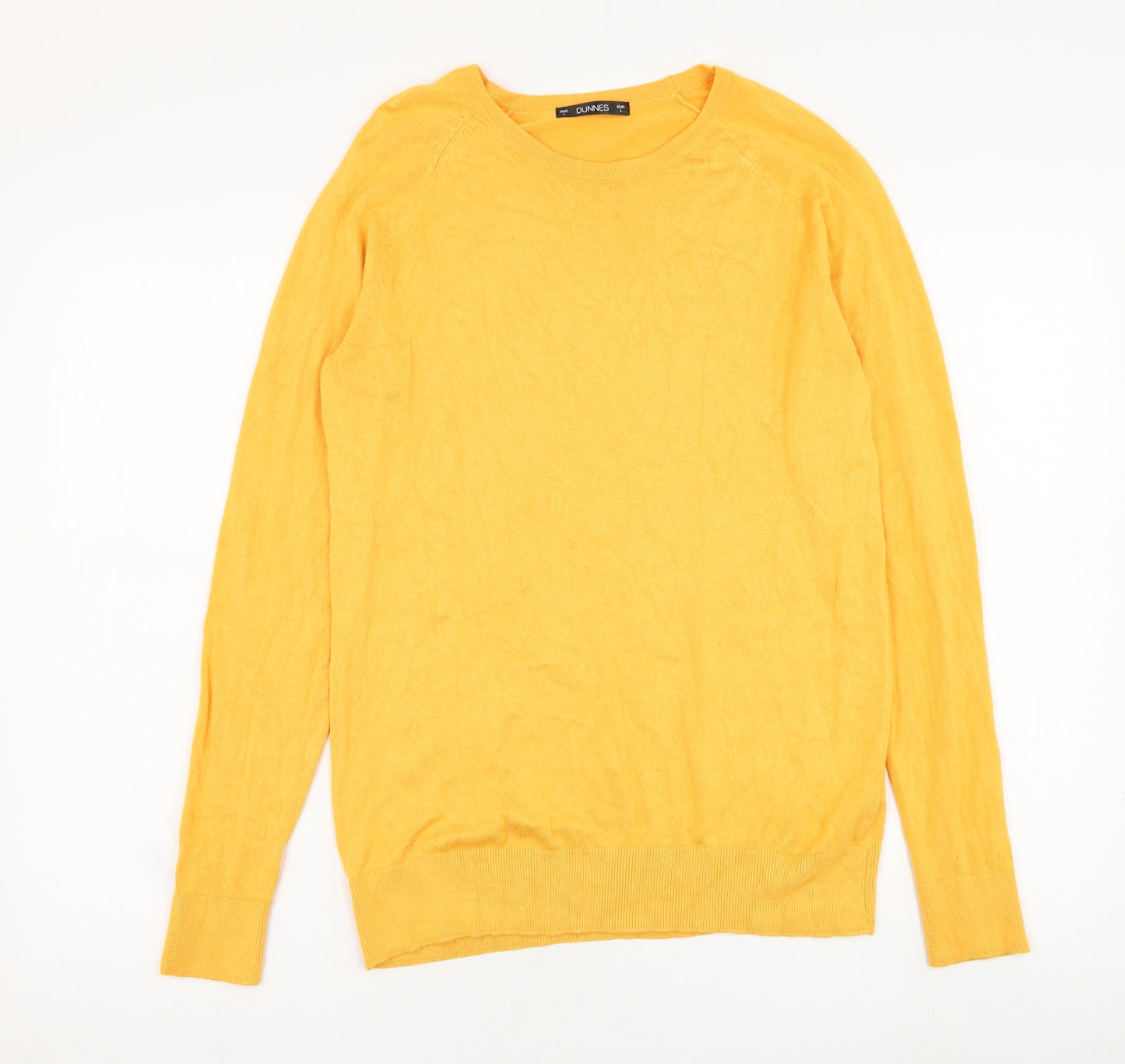 Dunnes Stores Womens Yellow Round Neck  Viscose Pullover Jumper Size 16