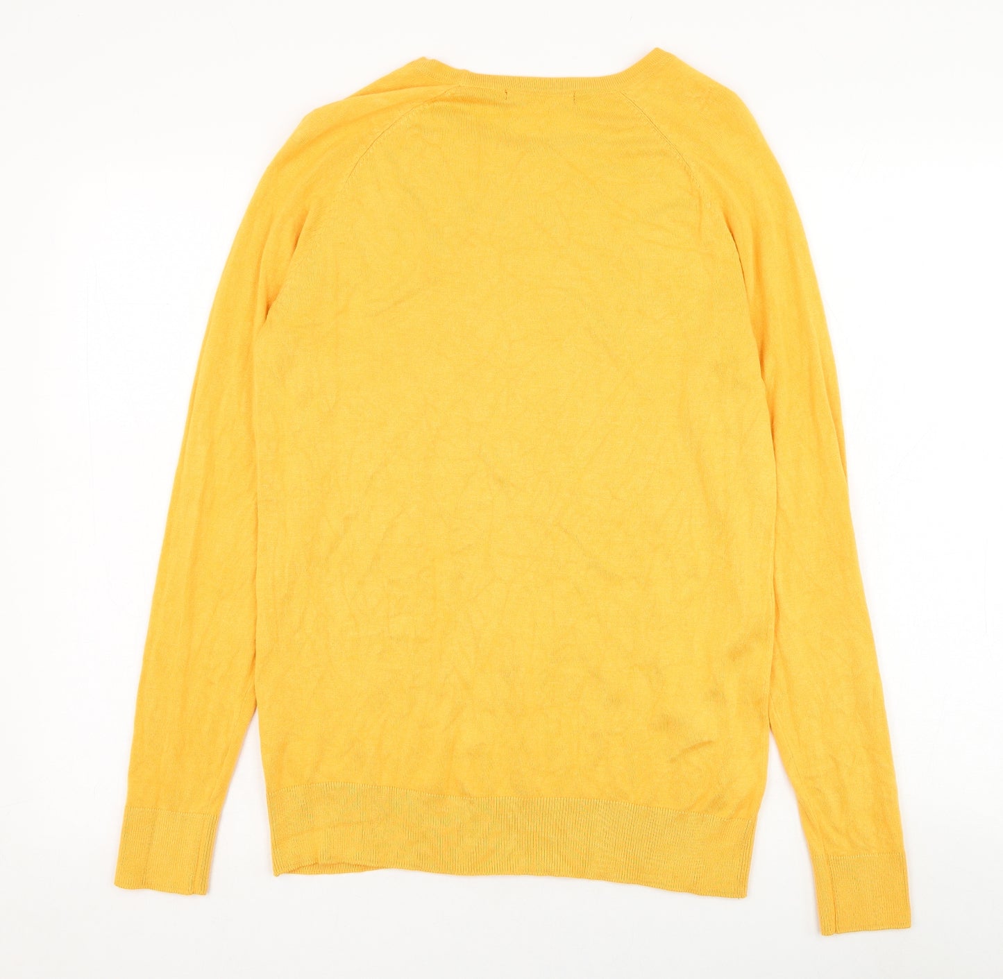 Dunnes Stores Womens Yellow Round Neck  Viscose Pullover Jumper Size 16