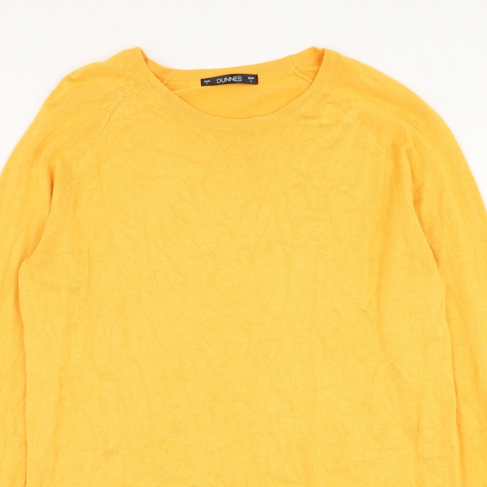 Dunnes Stores Womens Yellow Round Neck  Viscose Pullover Jumper Size 16