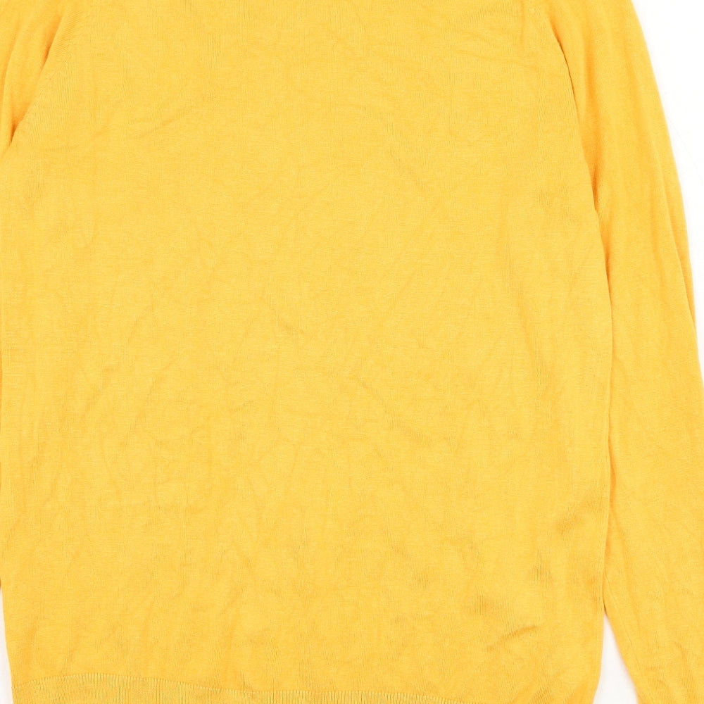 Dunnes Stores Womens Yellow Round Neck  Viscose Pullover Jumper Size 16