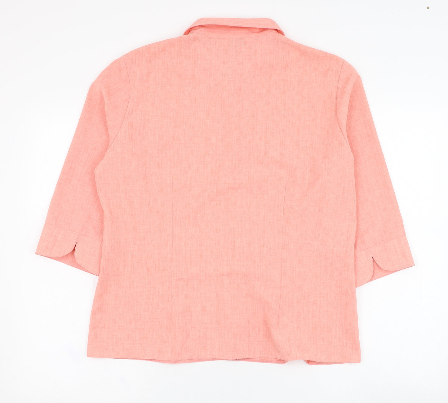 Bonmarché Womens Pink  Polyester Basic Button-Up Size 16 Collared