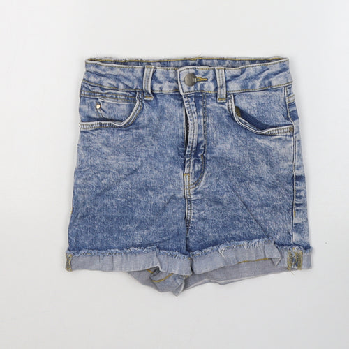 Bershka Mens Blue  Cotton  Shorts Size 60 in  Regular Button