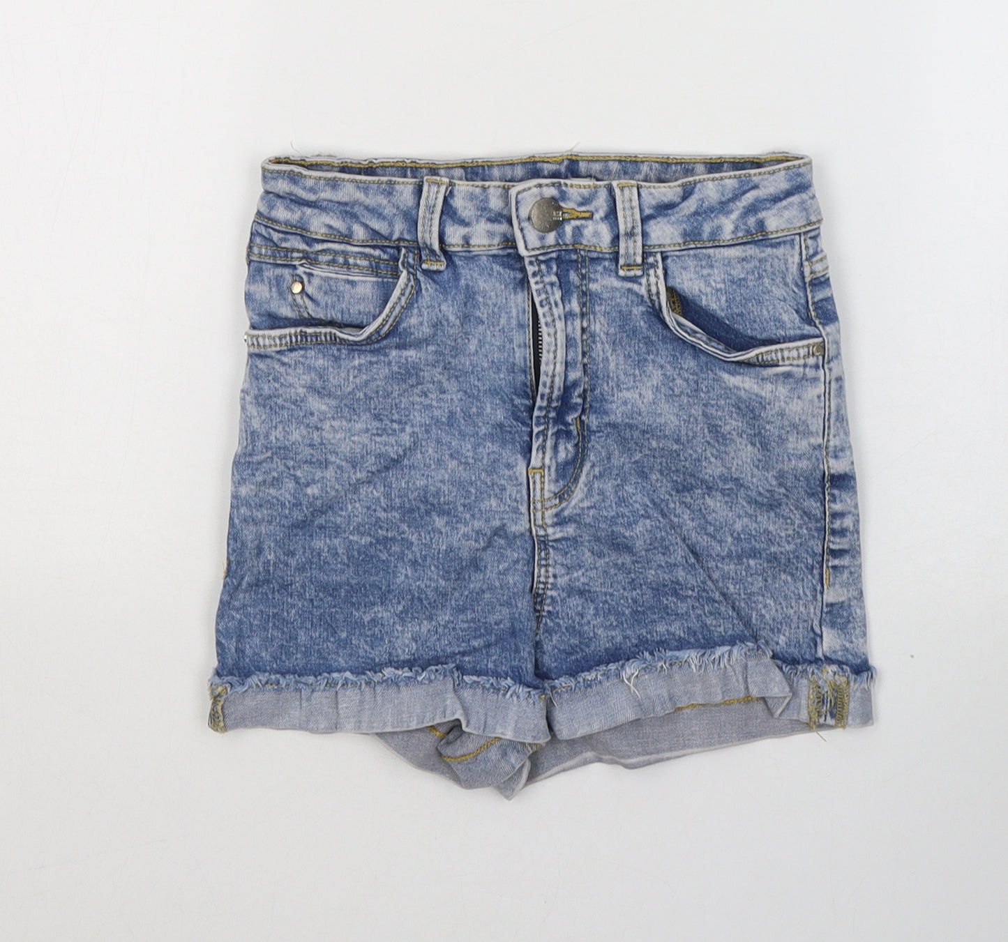 Bershka Mens Blue  Cotton  Shorts Size 60 in  Regular Button