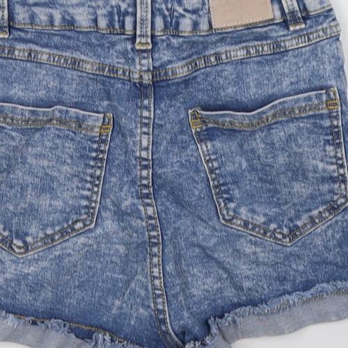 Bershka Mens Blue  Cotton  Shorts Size 60 in  Regular Button