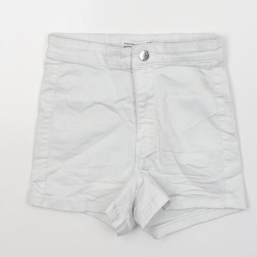 Sinsay Womens White  Cotton Hot Pants Shorts Size 6  Regular Button