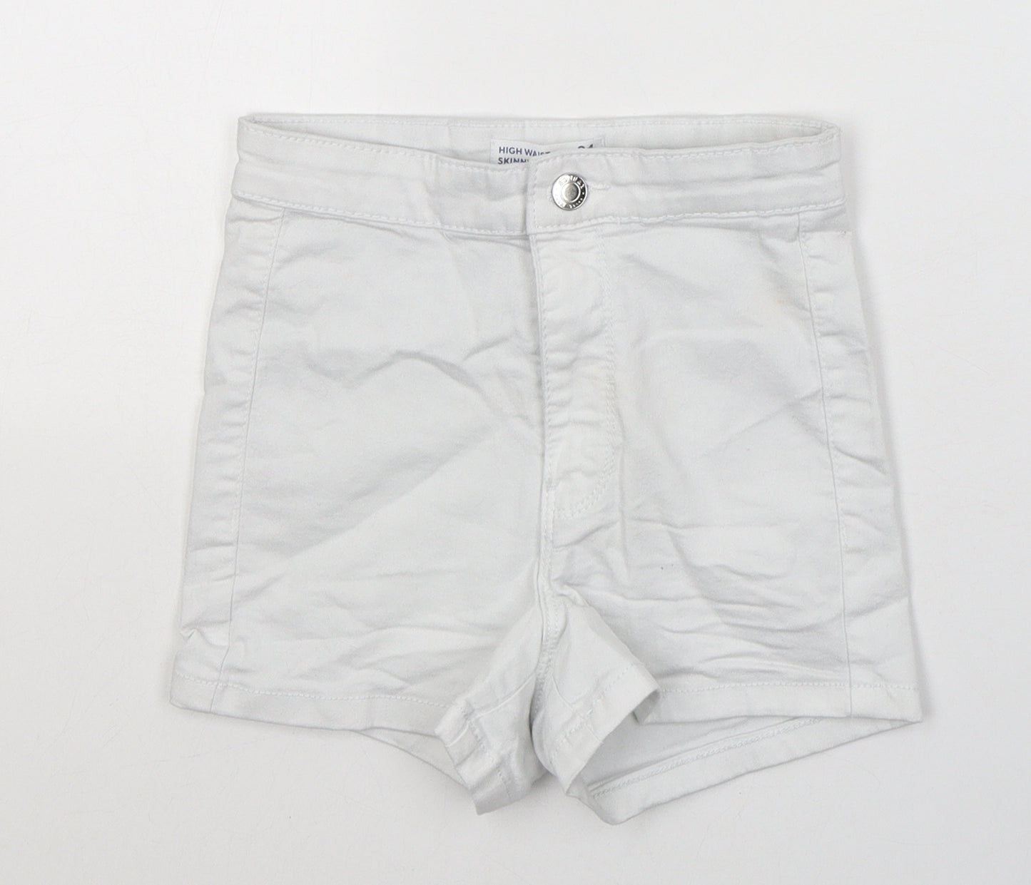 Sinsay Womens White  Cotton Hot Pants Shorts Size 6  Regular Button