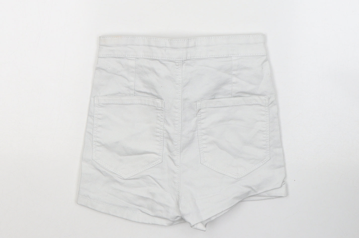 Sinsay Womens White  Cotton Hot Pants Shorts Size 6  Regular Button