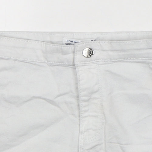 Sinsay Womens White  Cotton Hot Pants Shorts Size 6  Regular Button