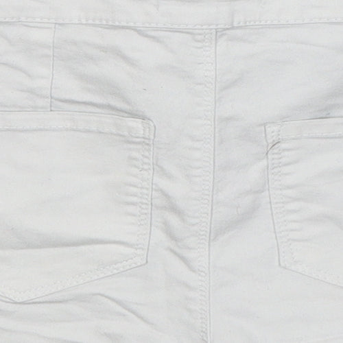 Sinsay Womens White  Cotton Hot Pants Shorts Size 6  Regular Button