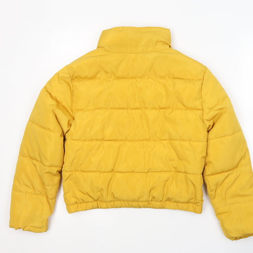 New Look Girls Yellow   Puffer Jacket Coat Size 10-11 Years  Zip