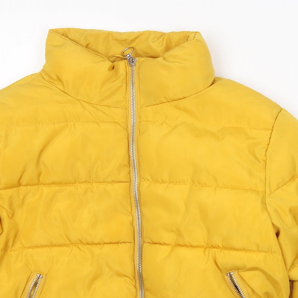 New Look Girls Yellow   Puffer Jacket Coat Size 10-11 Years  Zip
