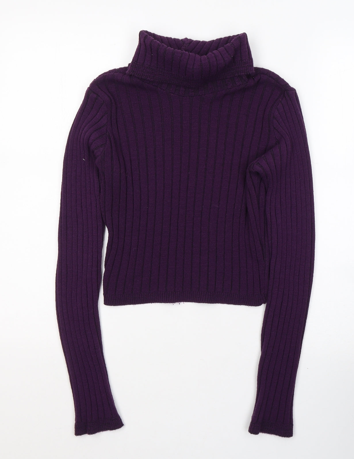 I SAW IT FIRST Womens Purple Roll Neck  Acrylic Pullover Jumper Size 10