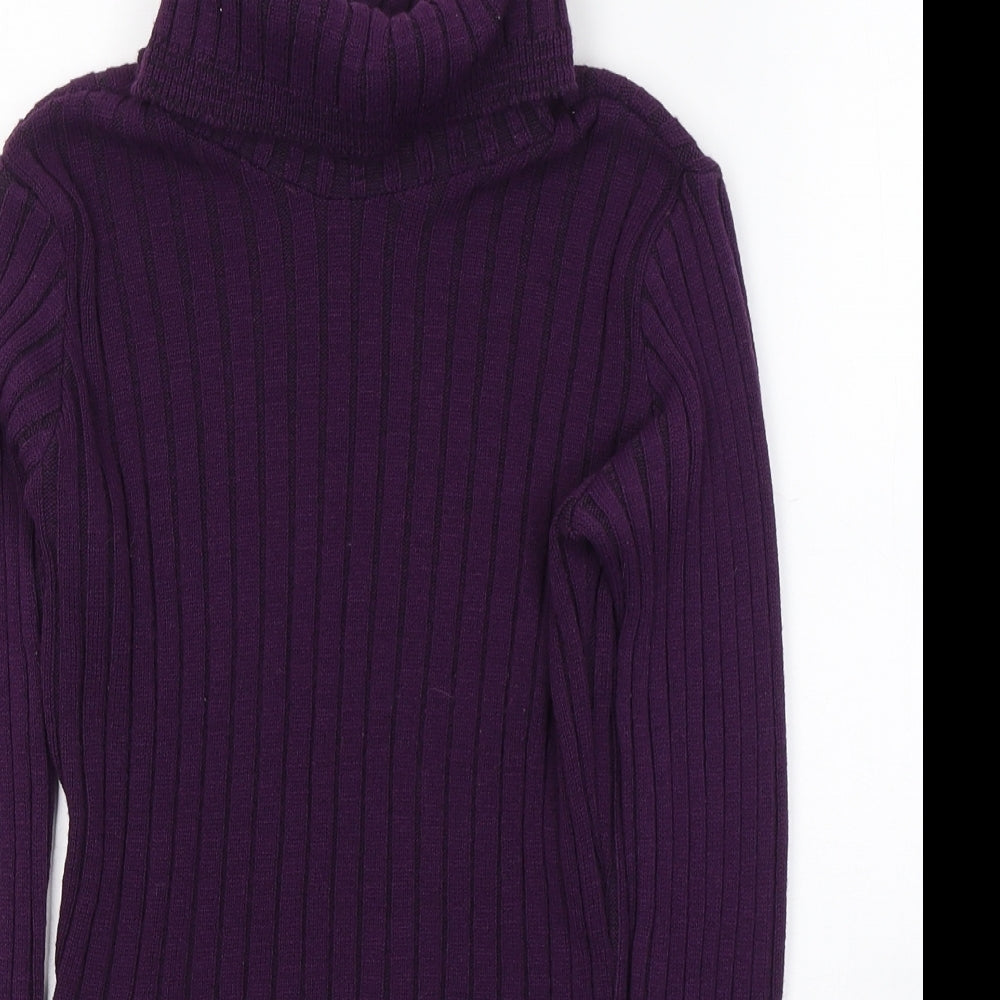 I SAW IT FIRST Womens Purple Roll Neck  Acrylic Pullover Jumper Size 10