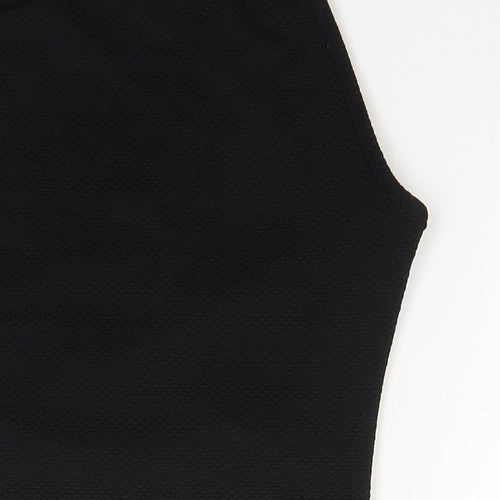 Pink Soda Womens Black  Polyester Cropped Tank Size 6 Square Neck