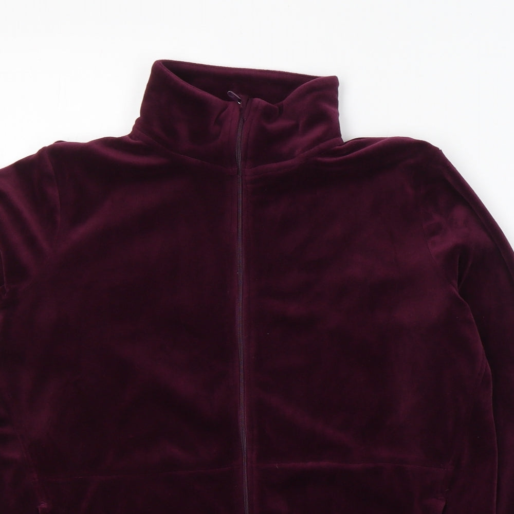 CuddleDuds Womens Purple  Polyester Full Zip Sweatshirt Size S  Zip