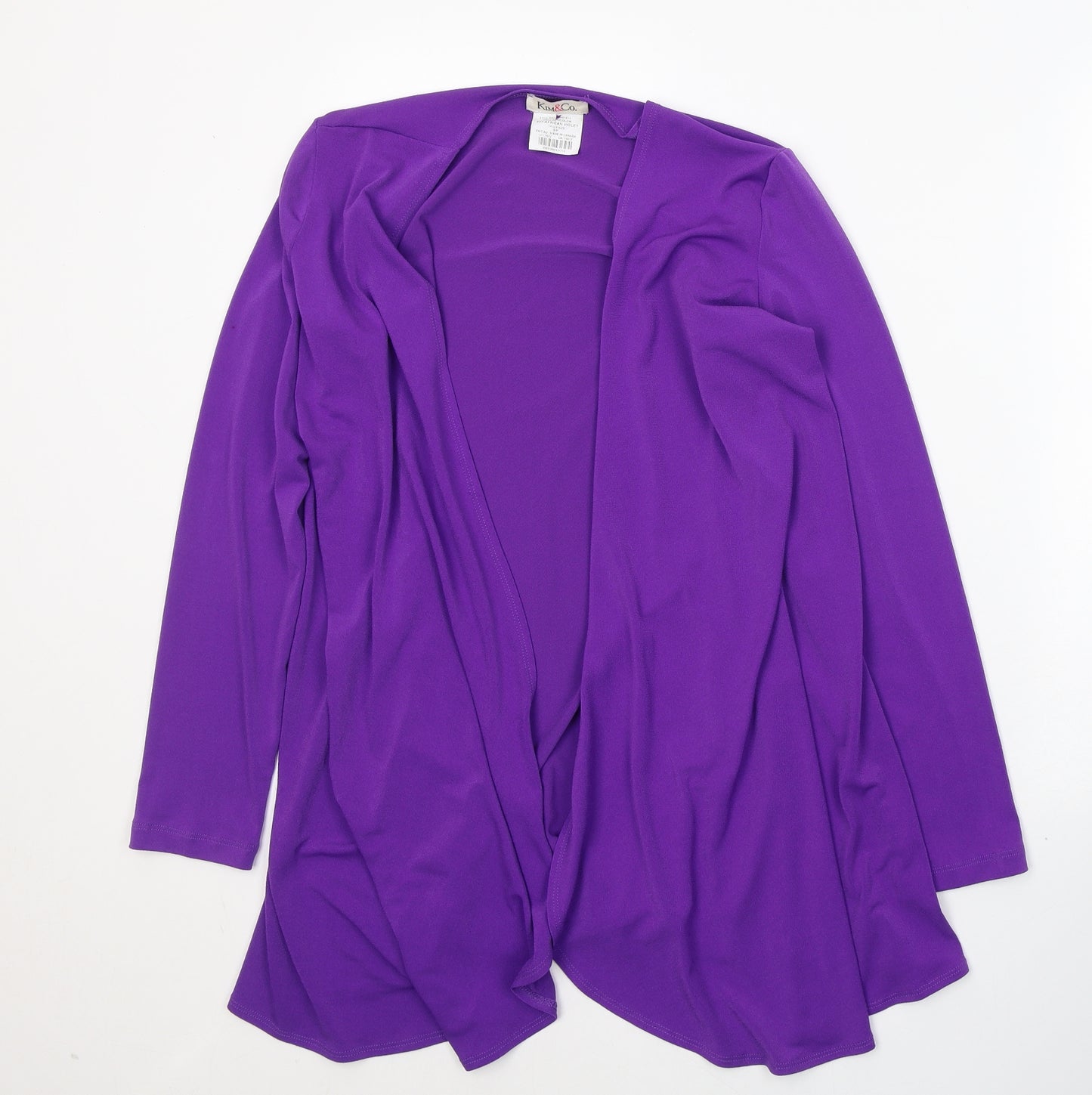 Kim&co Womens Purple V-Neck  Polyester Cardigan Jumper Size S