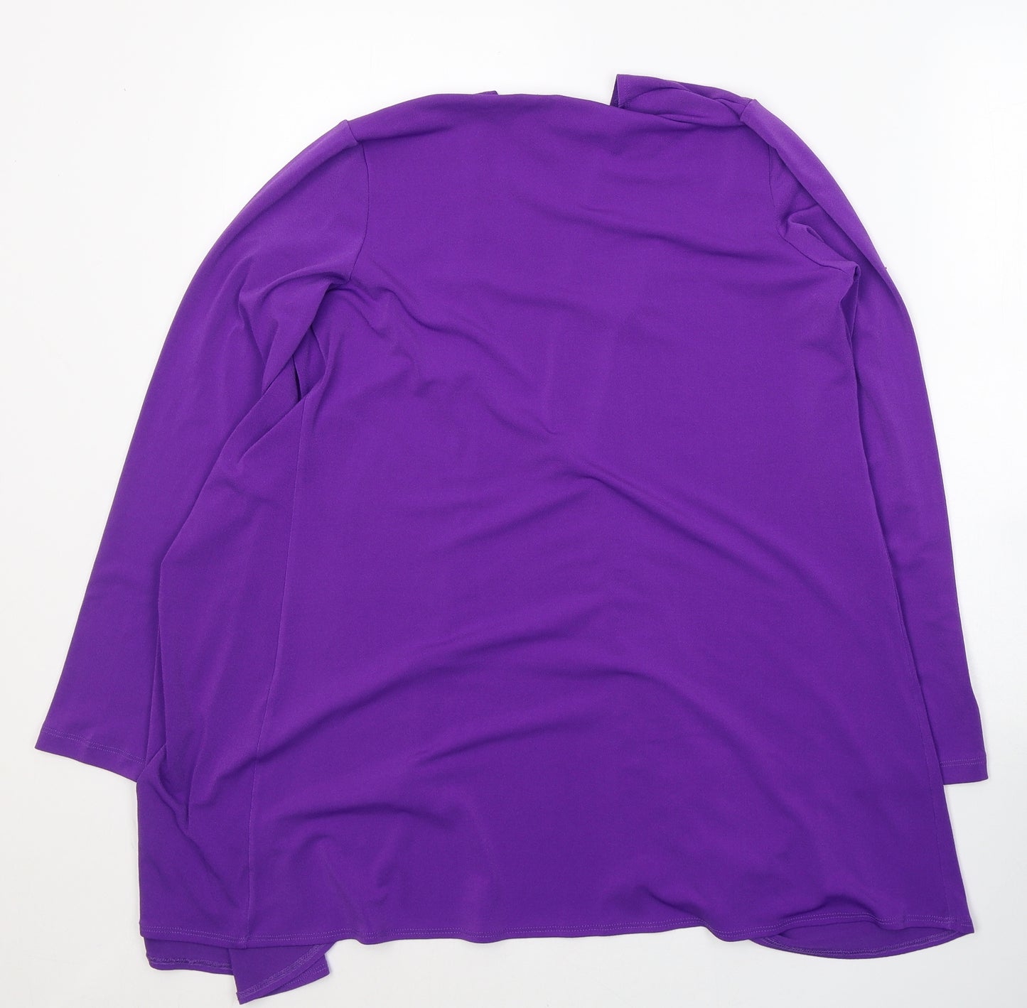 Kim&co Womens Purple V-Neck  Polyester Cardigan Jumper Size S