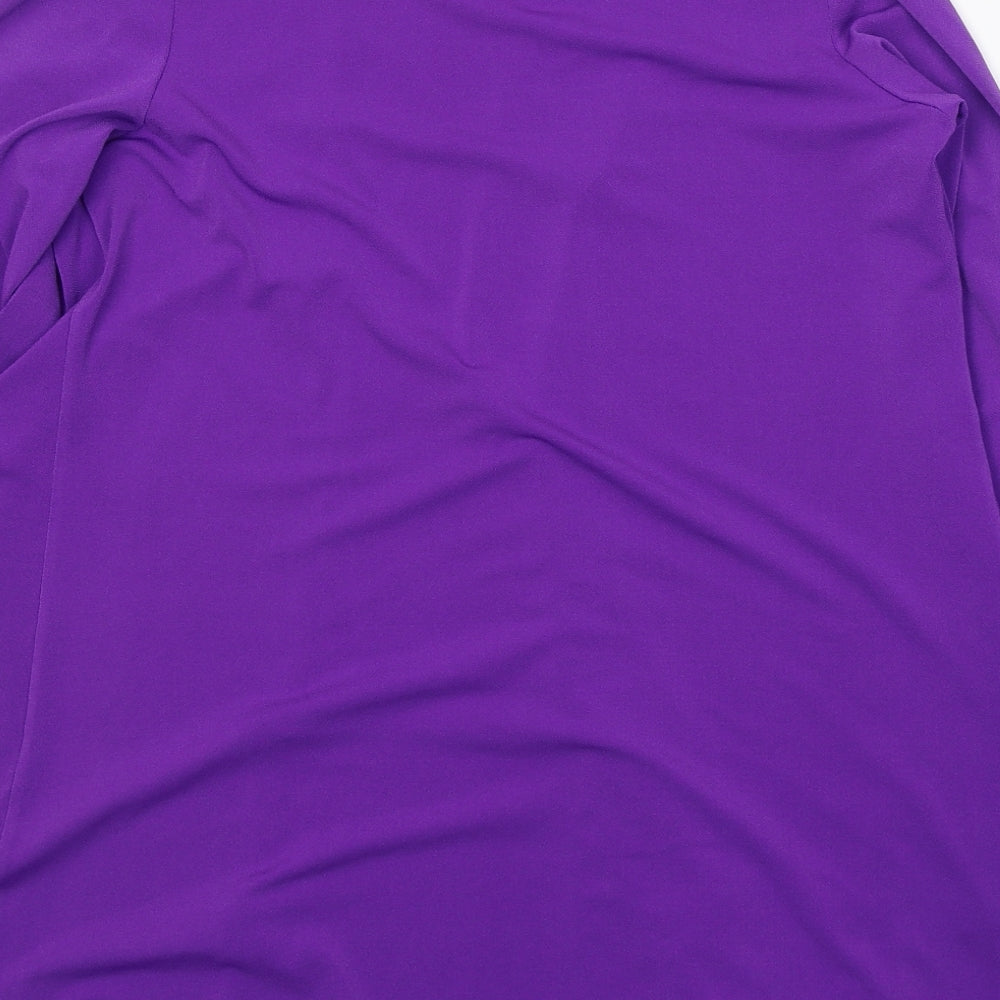 Kim&co Womens Purple V-Neck  Polyester Cardigan Jumper Size S