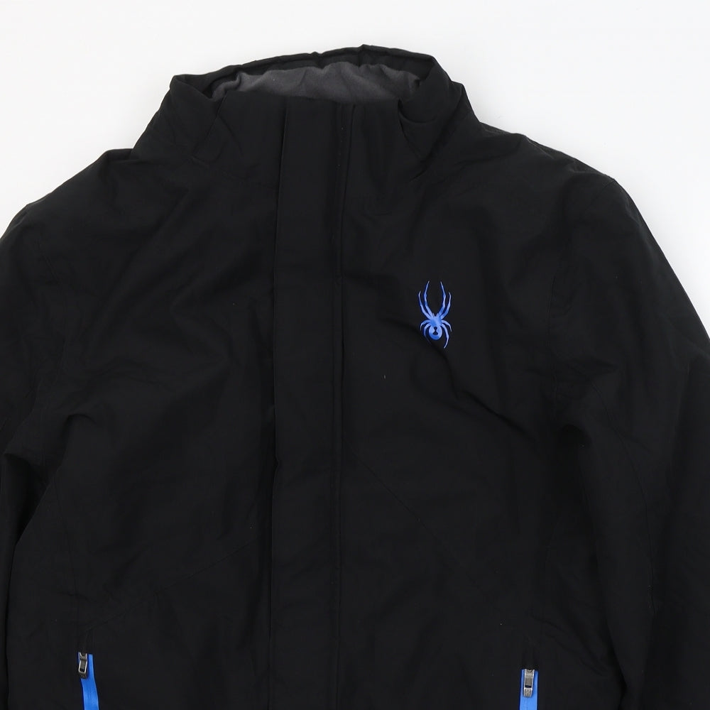 Spyder Mens Black   Windbreaker Coat Size M  Zip