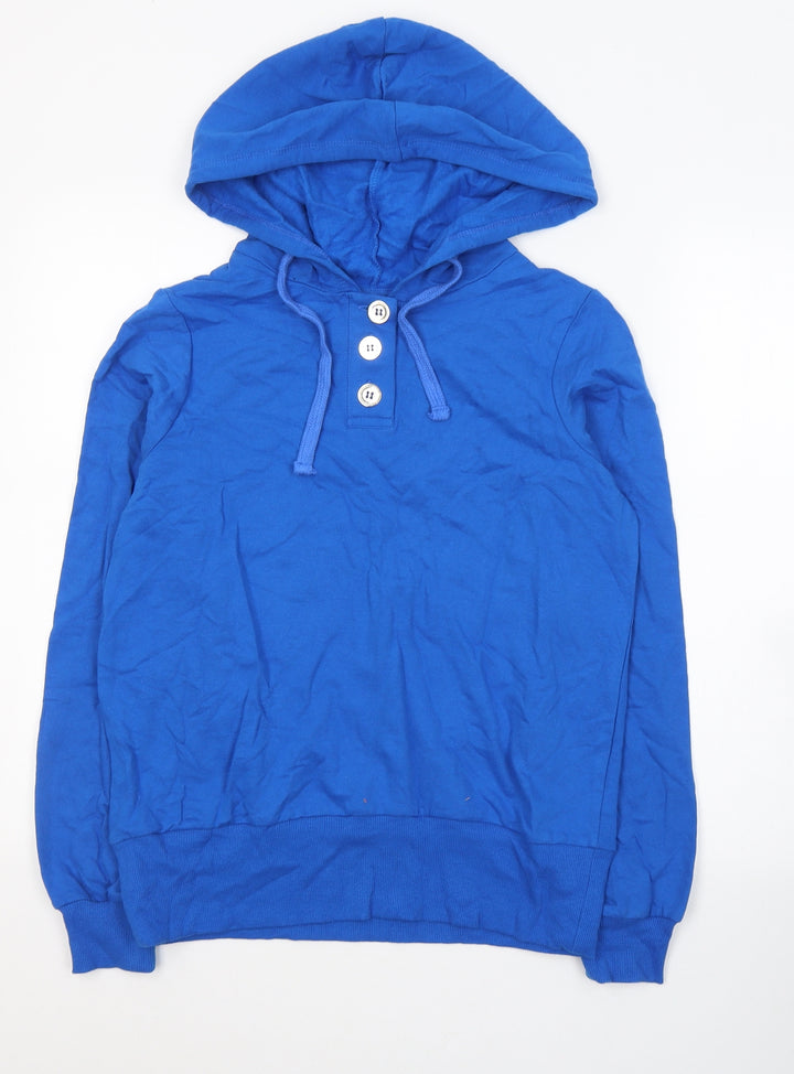 Dunnes Stores Womens Blue Cotton Pullover Hoodie Size S Pullover