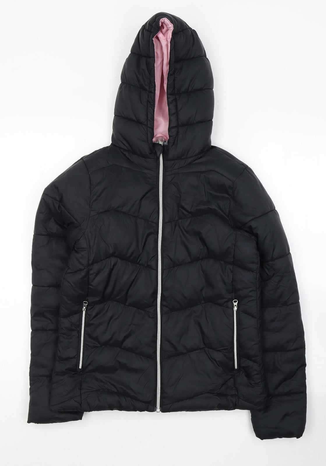 PEPPERTS Girls Black   Puffer Jacket Coat Size 11-12 Years  Zip