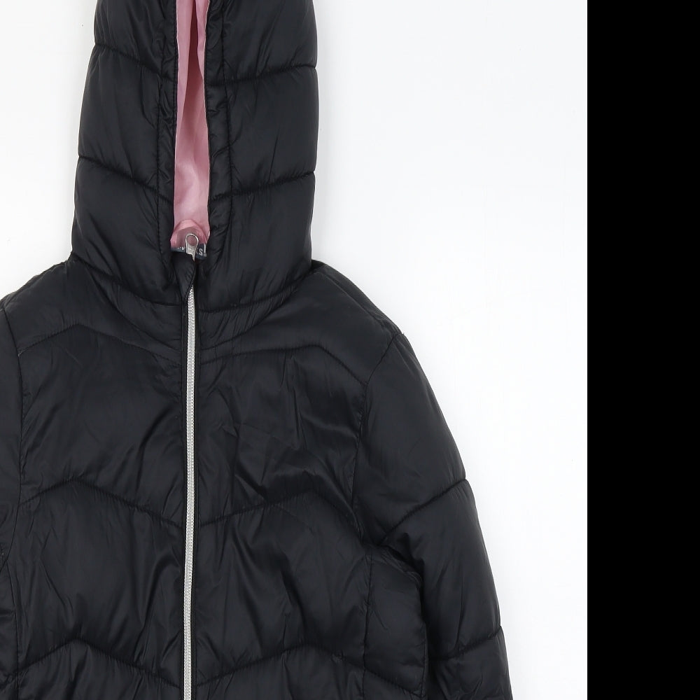 PEPPERTS Girls Black   Puffer Jacket Coat Size 11-12 Years  Zip