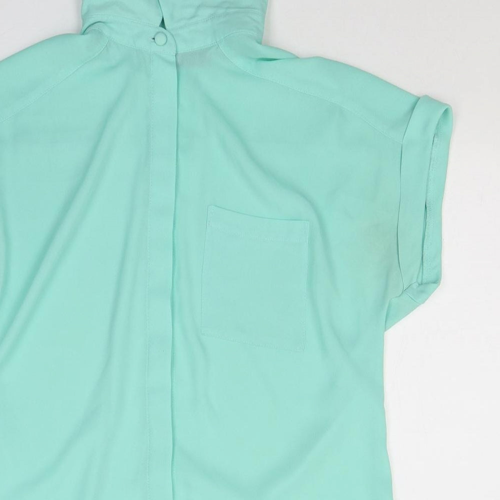 Atmosphere Womens Blue  Polyester Basic Button-Up Size 14 Collared