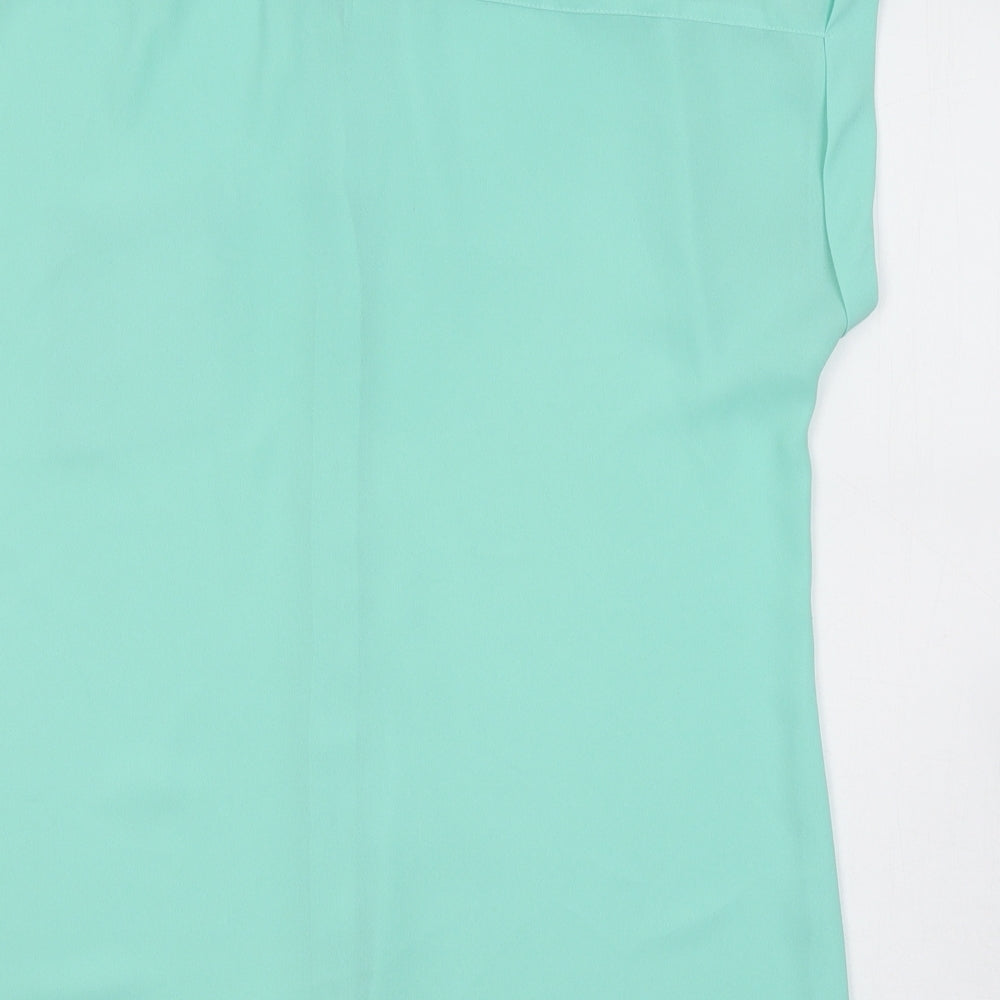 Atmosphere Womens Blue  Polyester Basic Button-Up Size 14 Collared