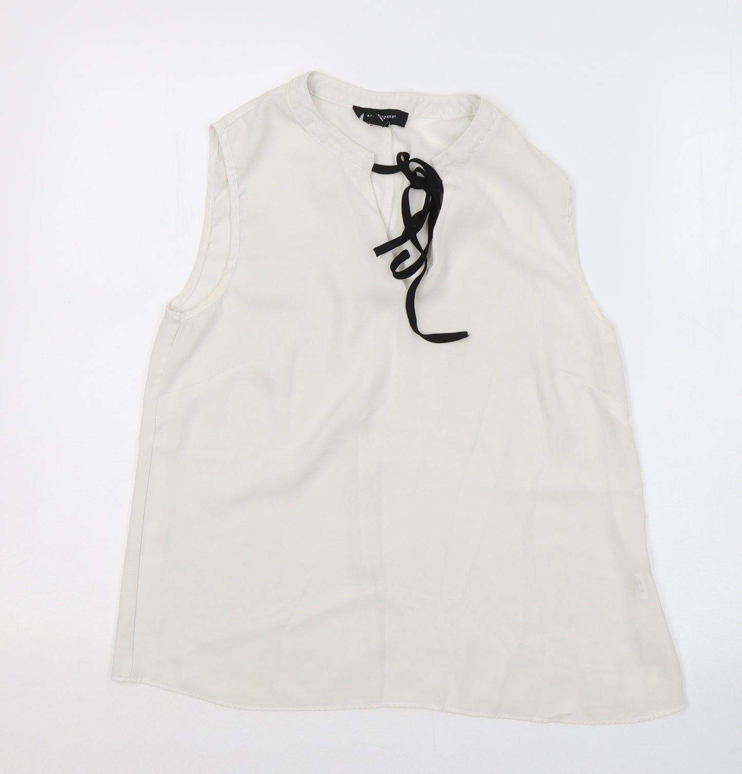 Atmosphere Womens White  Polyester Basic Blouse Size 10 Round Neck