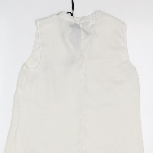 Atmosphere Womens White  Polyester Basic Blouse Size 10 Round Neck