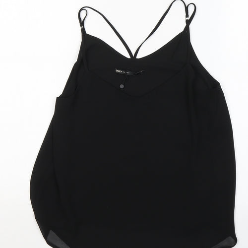 Only Womens Black  Polyester Camisole Tank Size 6 Round Neck