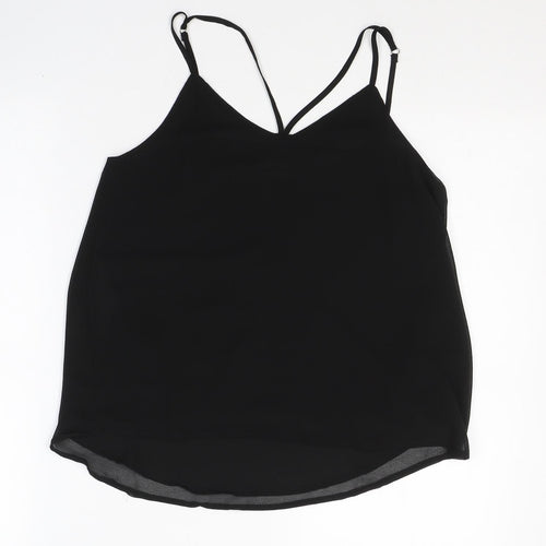 Only Womens Black  Polyester Camisole Tank Size 6 Round Neck