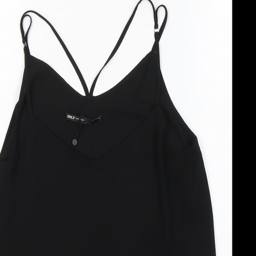 Only Womens Black  Polyester Camisole Tank Size 6 Round Neck