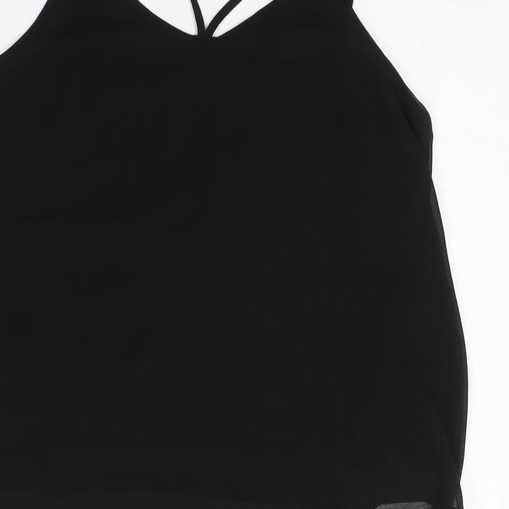 Only Womens Black  Polyester Camisole Tank Size 6 Round Neck