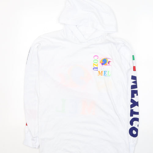 La Laguna Womens White  Cotton Pullover Hoodie Size S  Pullover - Cozumel Mexico
